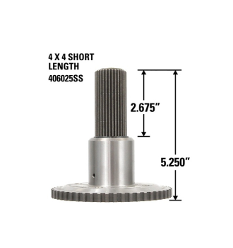 300M Output Shaft, 4X4 Super Short Length - 5.250" Overall Length, 2.675" Spline Length
